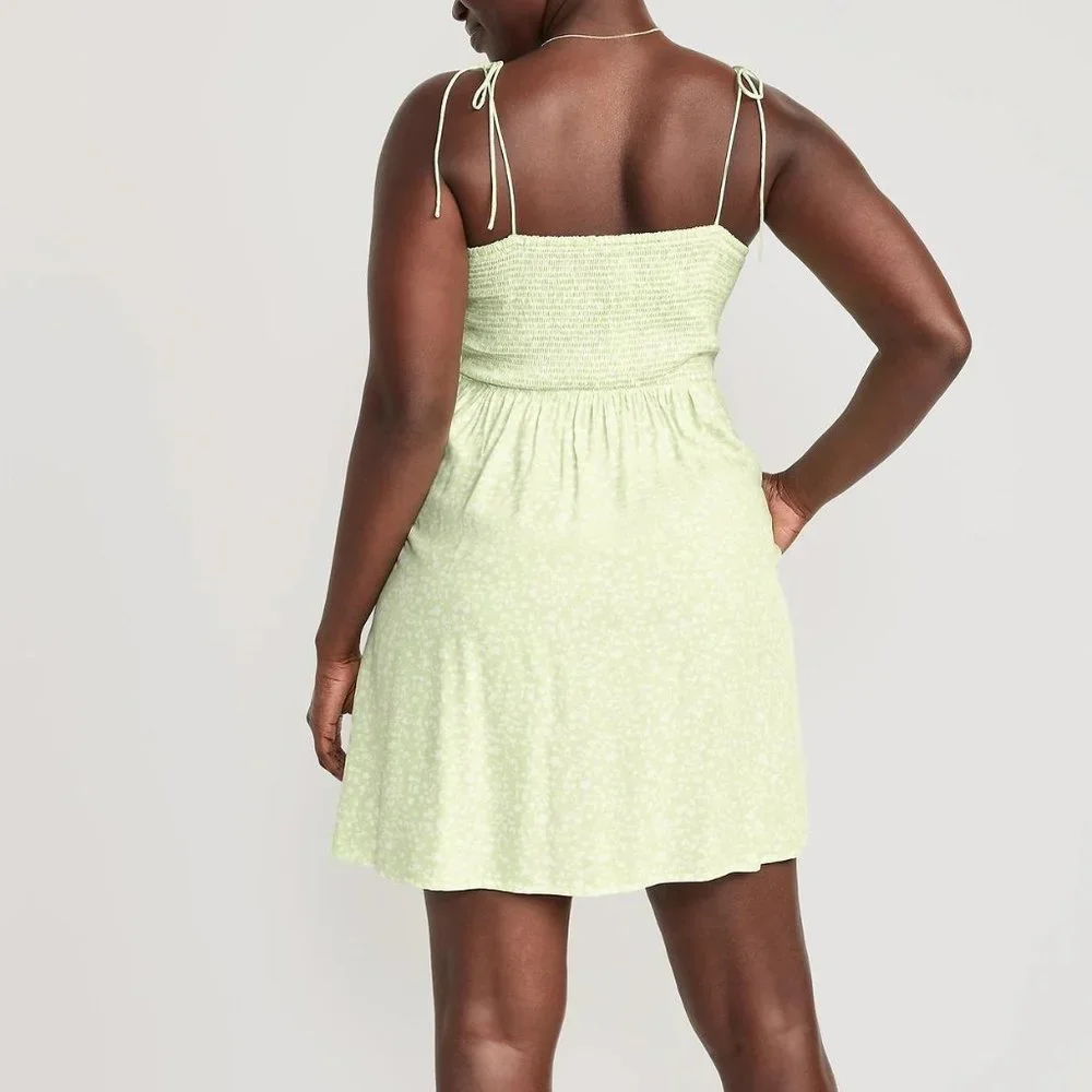 NWT Old Navy Fit & Flare Tie-Strap Floral Mini Dress for Women - Picture 5 of 7